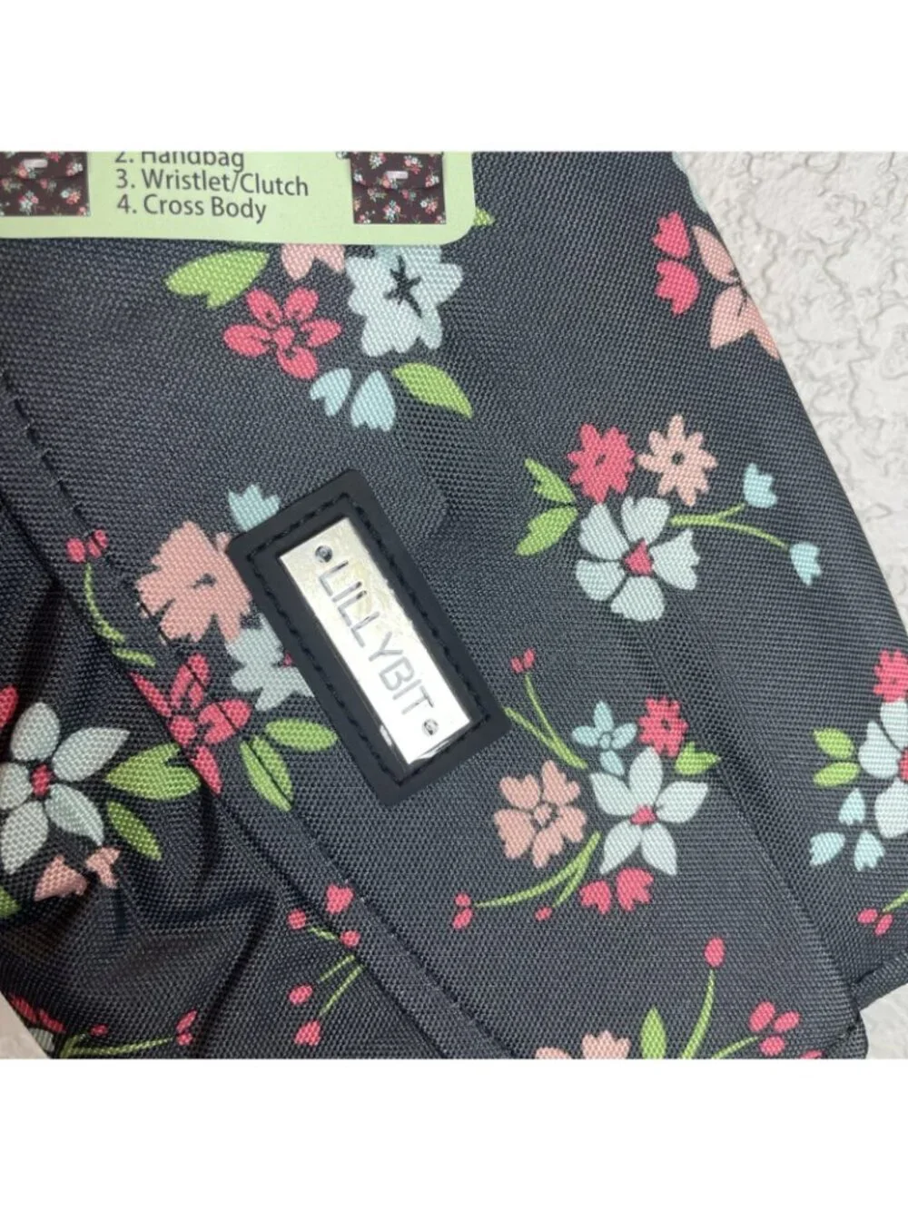 NWT Lillybit by Demdaco Diaper Clutch Bag Tote Purse Changing Pad Gray Pink